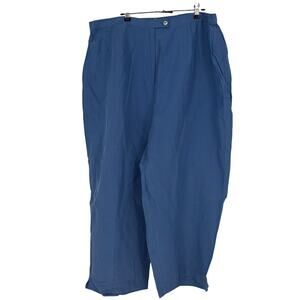 NEXX Woman Vintage Nordstrom Silk Linen Blend Blue Pant Capris Size 20
